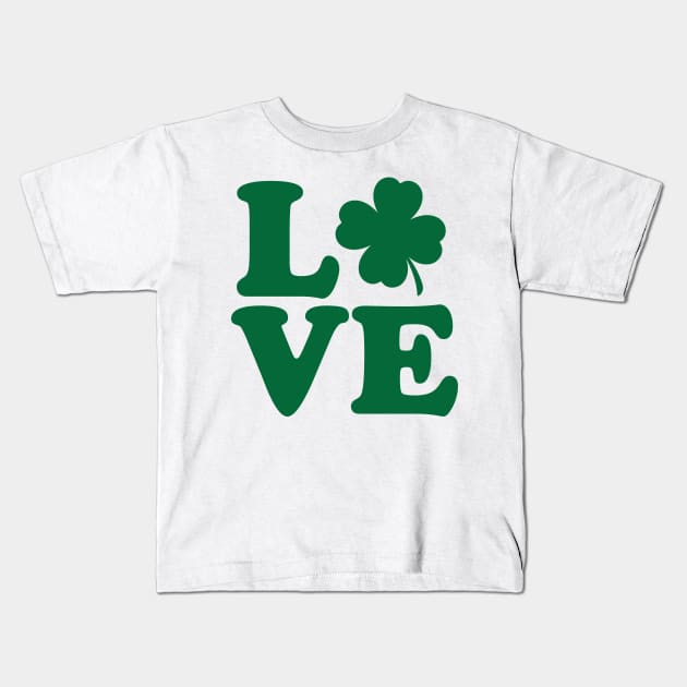 Shamrock Love Kids T-Shirt by Rowdy Designs